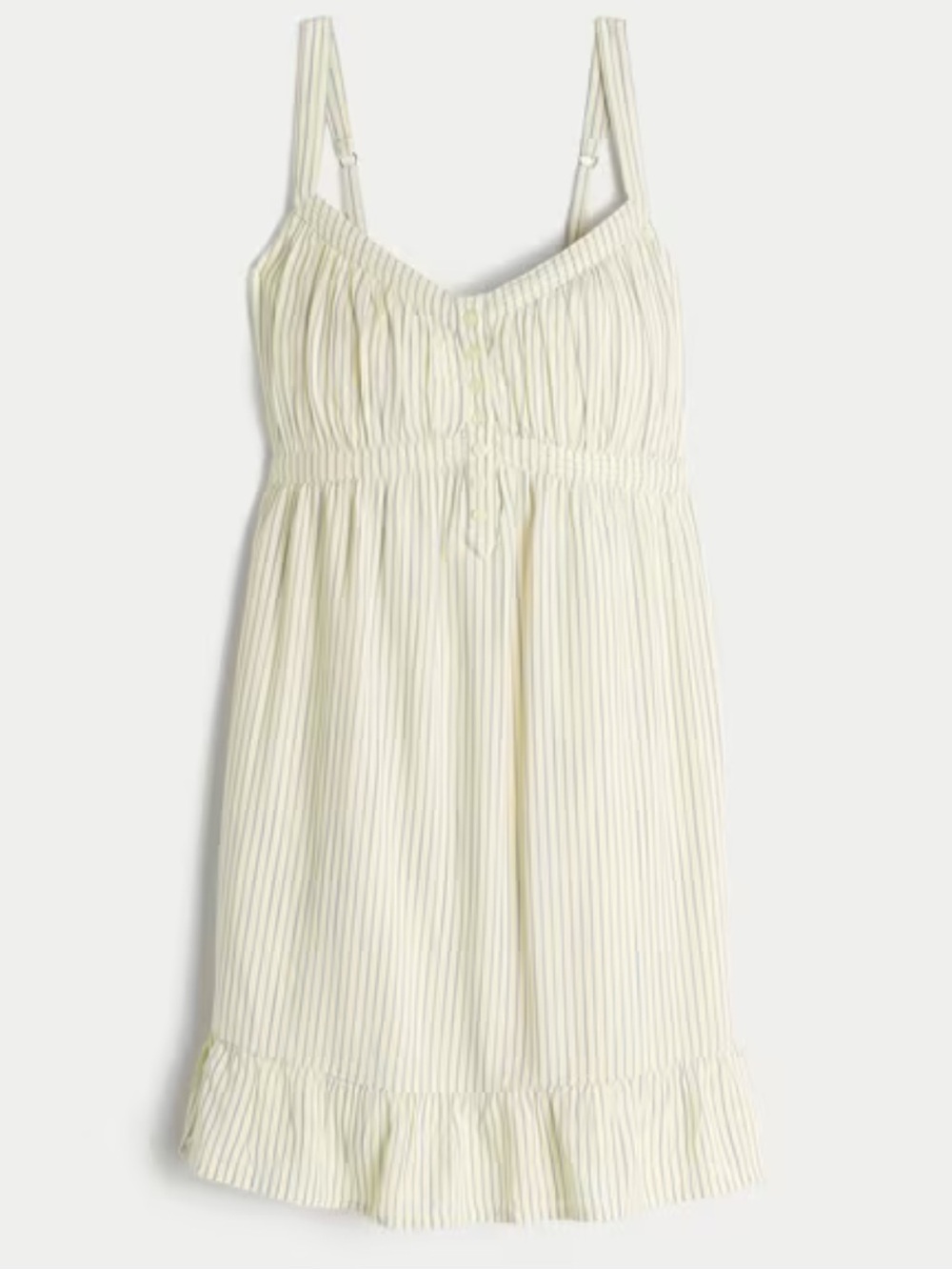 Hollister Button Front Mini Dress in Yellow Striped